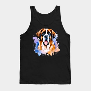 Adorable Watercolor Saint Bernard Tank Top